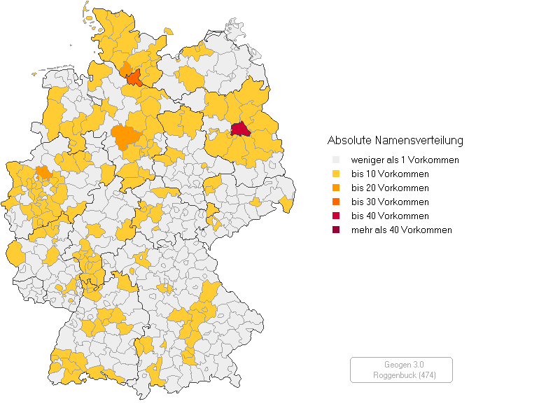Karte Roggenbuck Geografische Verteilung