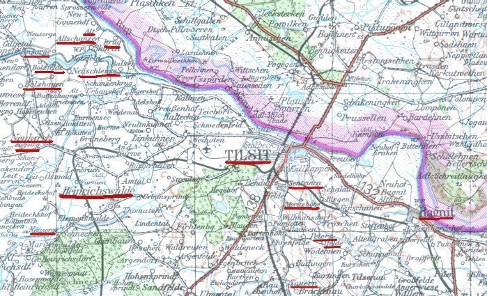 Map of Tilsit Area